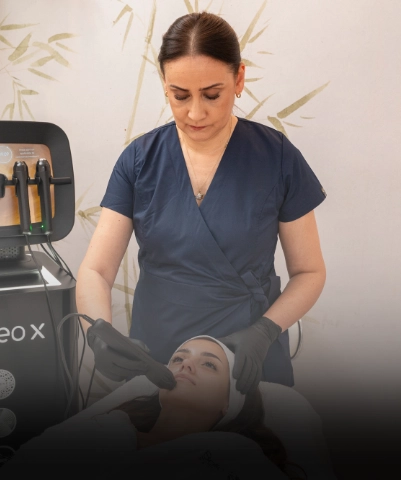 Board certified team member in white uniform.